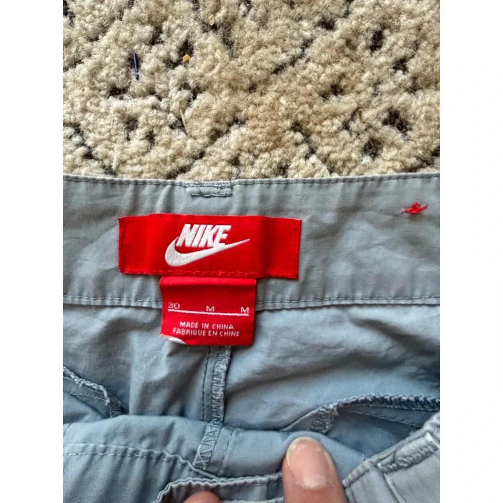 Nike Mens Grey Utility Cargo‎ Shorts Size 30 Zip Pockets D-Ring Hiking Casual